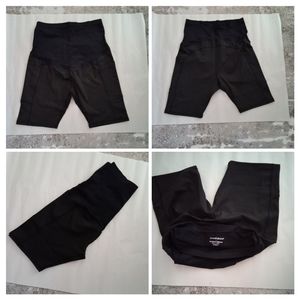 Sweetaluna Black Maternity Stretch Shorts With Side Pockets, Size L